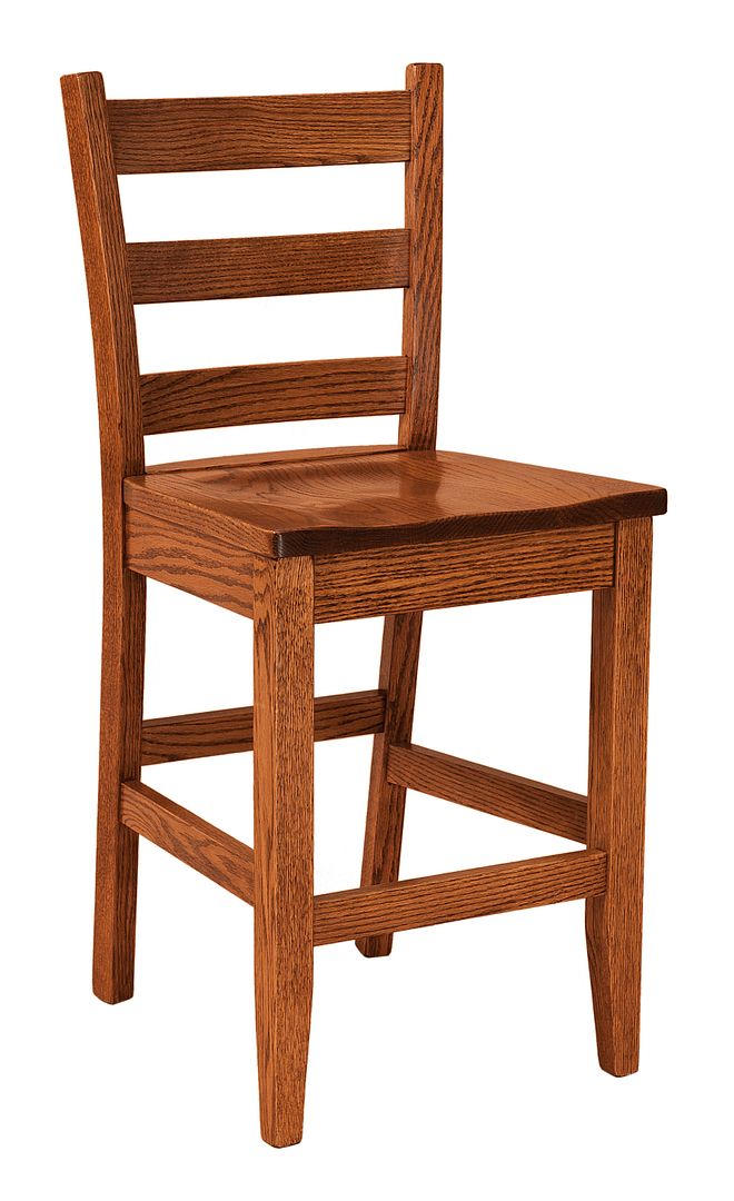 Set (3) Amish Mesa 24" Stationary Counter Height Bar Stools Solid Wood